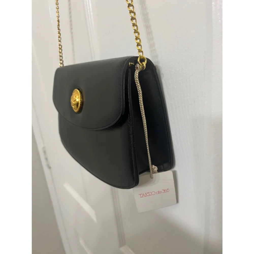 Vintage TAKEO de 365 Black Genuine Leather Handbag